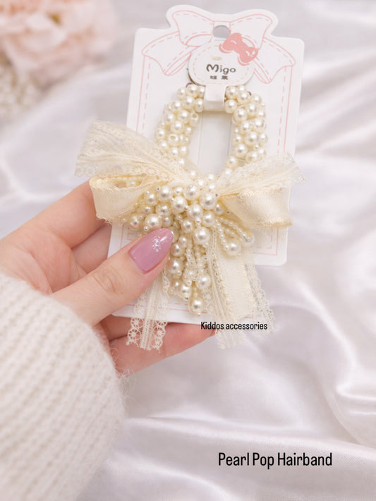 Luxe Pearl Pop Bow Band each one