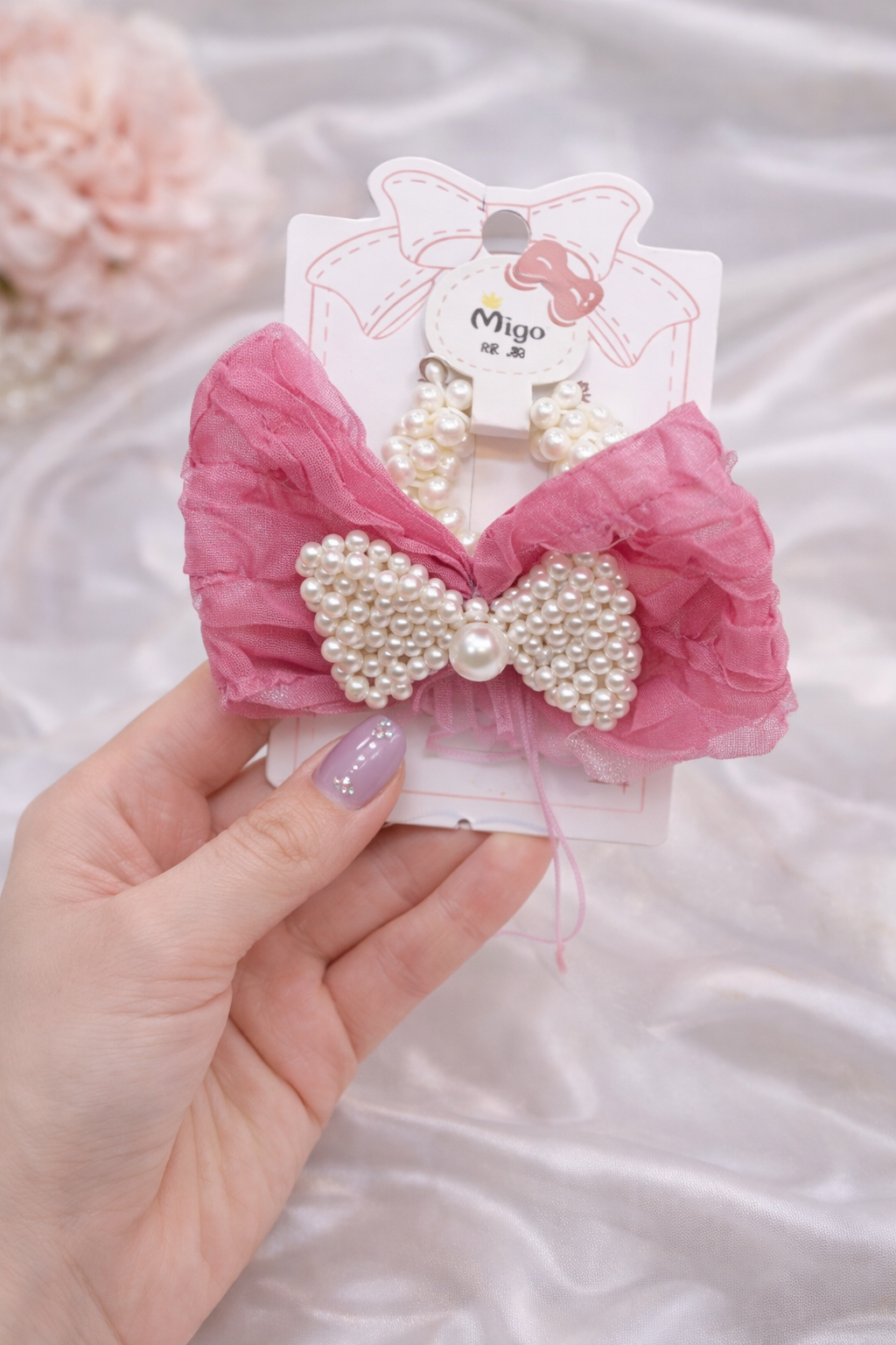 Blushy Pearl Bow 💖Band each one
