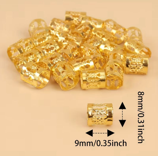 Golden Braid Hair Ring (Set of 12pcs)