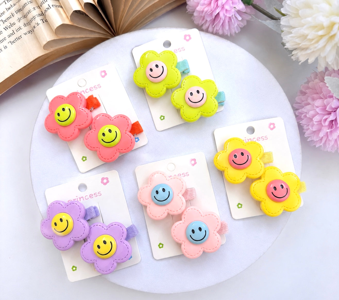 😊Smiley Bloom Hair Clips – Set of 2