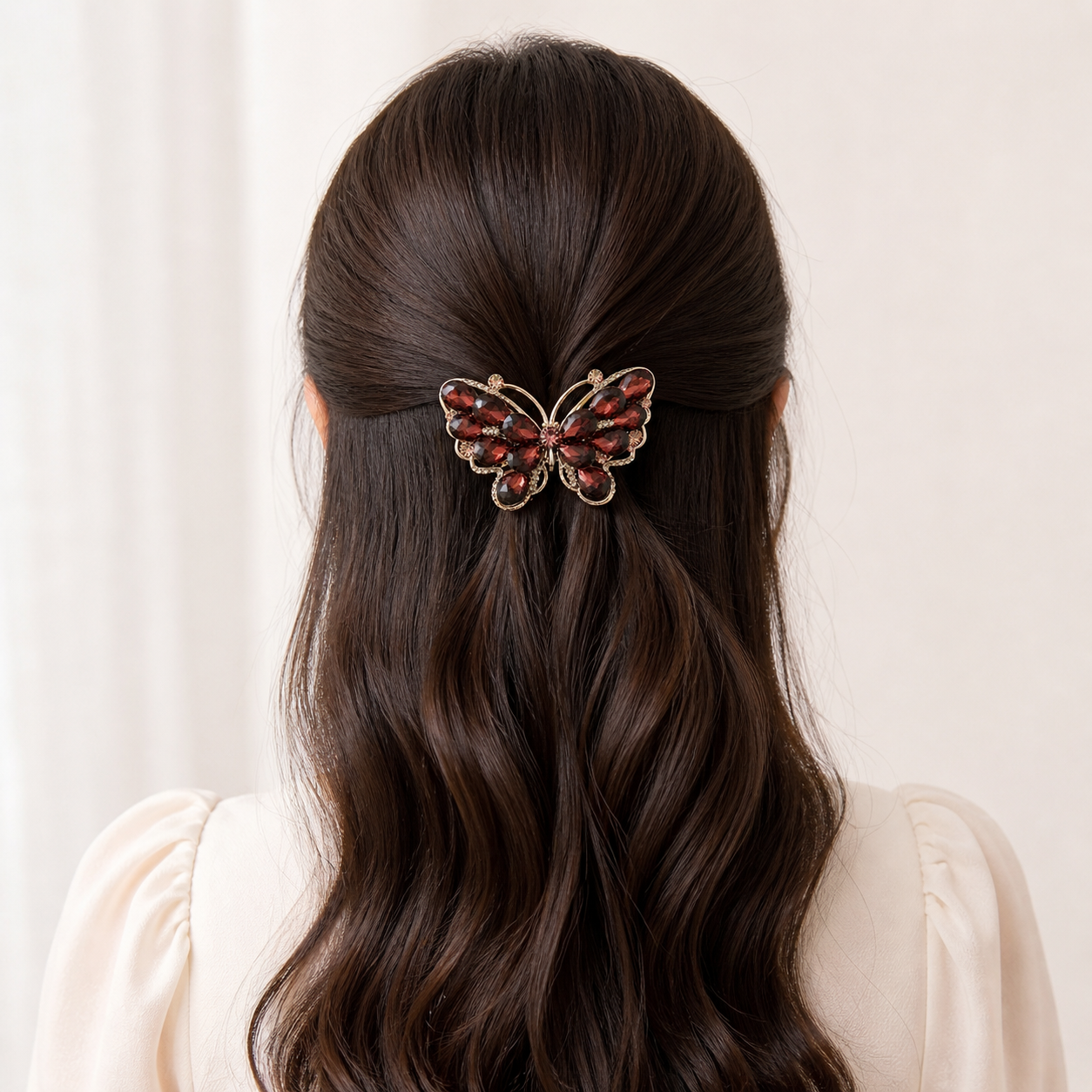 Premium RhineStone butterfly center clips