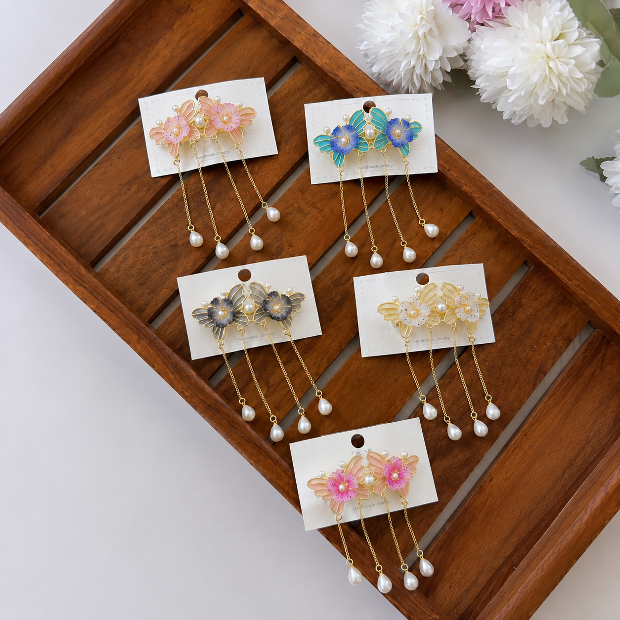 Twin Butterflies tassels Center Clip