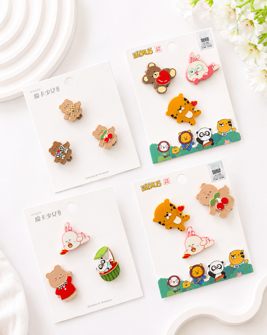🧸Teddy & Friends 🐼 Snap (Clips each one card) Random card✅