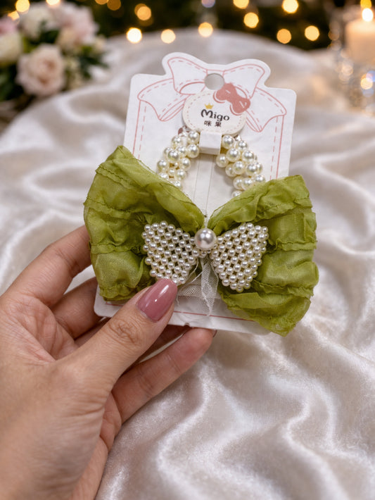 Blushy Pearl Bow ๐Band each one