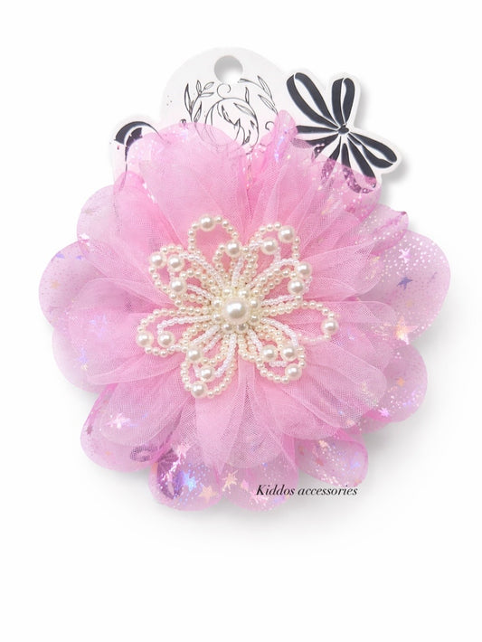 Crinkled pearly Flower Fascinator hairclip each one