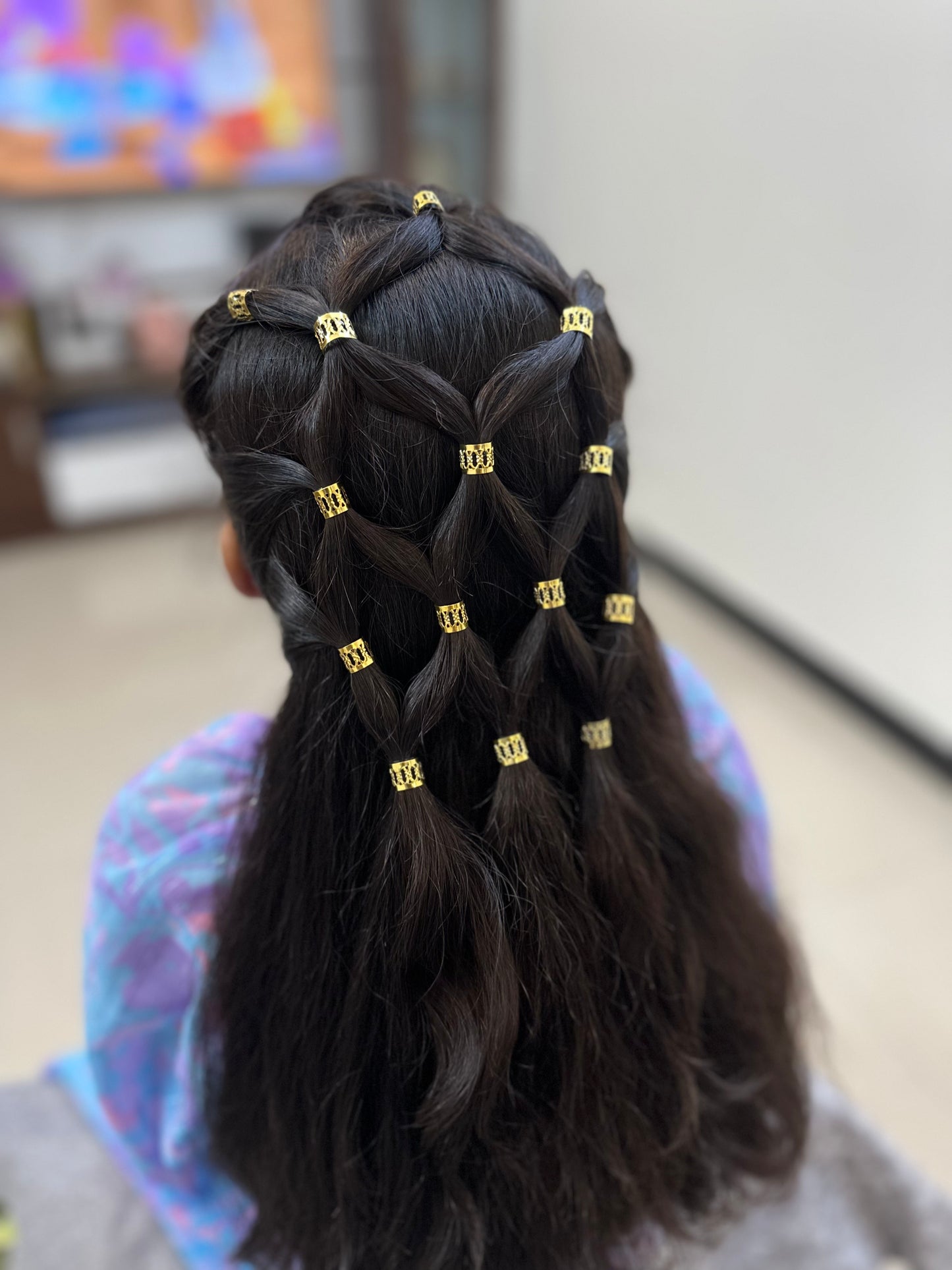 Golden Braid Hair Ring (Set of 12pcs)