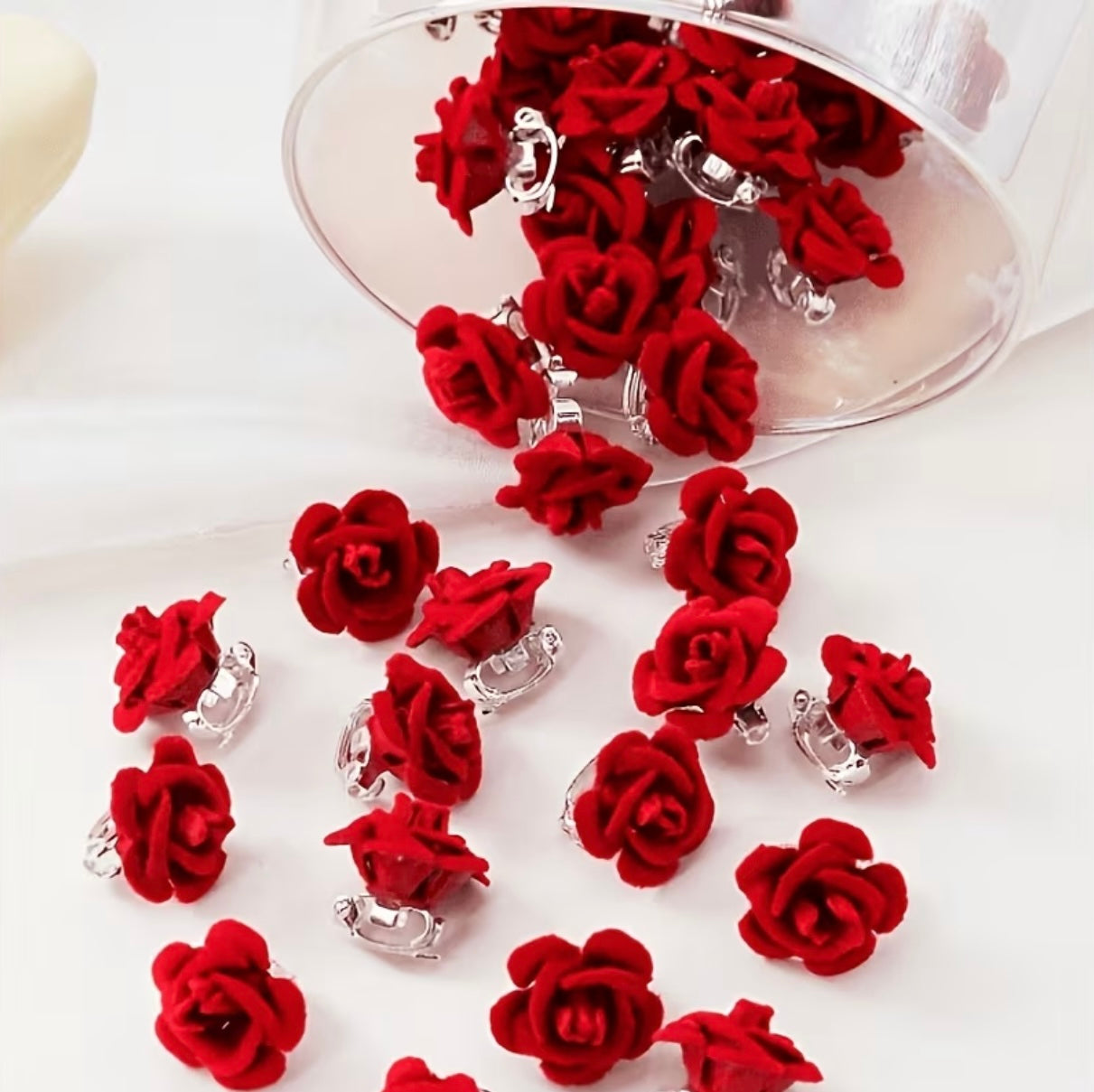Red Rose Hair buckle clips each one strip (10pcs)