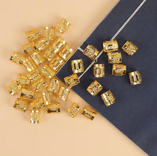 Golden Braid Hair Ring (Set of 12pcs)