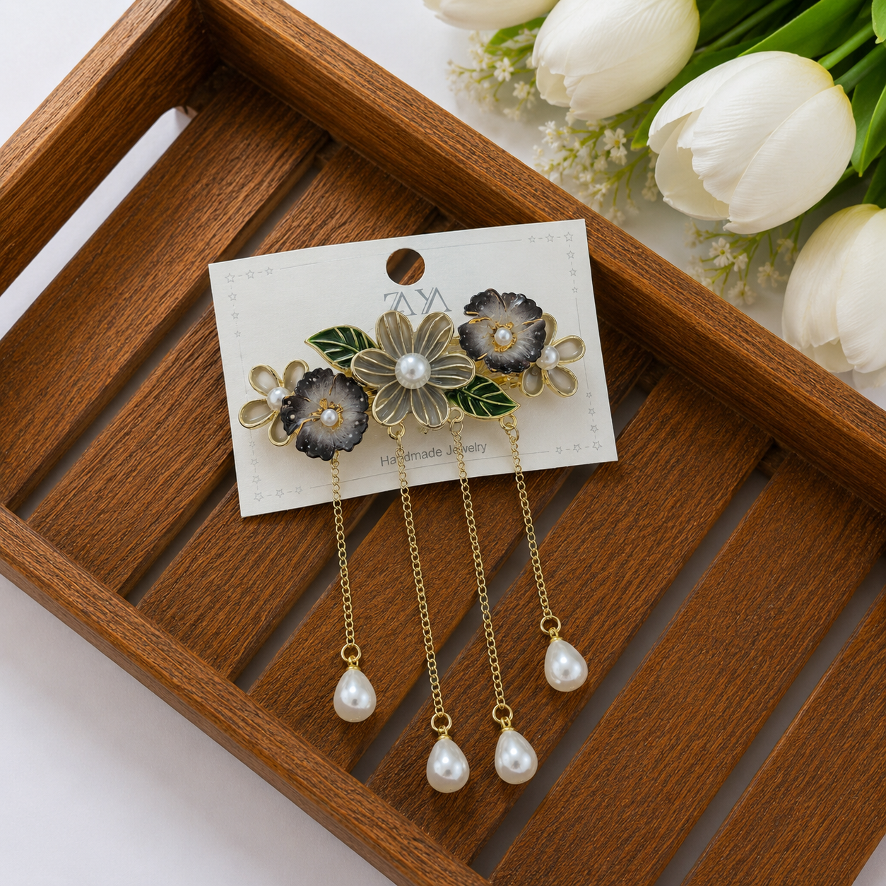 Aurora Flower Tassel CenterClip (Small Size)