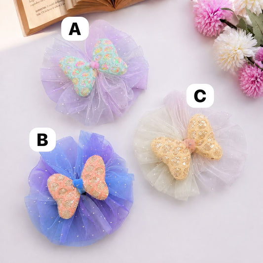Butterfly Tulle Hair Bow Clip 🦋✨