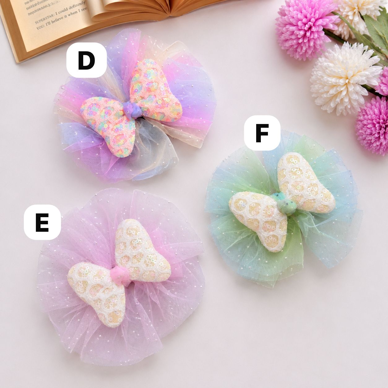 Butterfly Tulle Hair Bow Clip 🦋✨