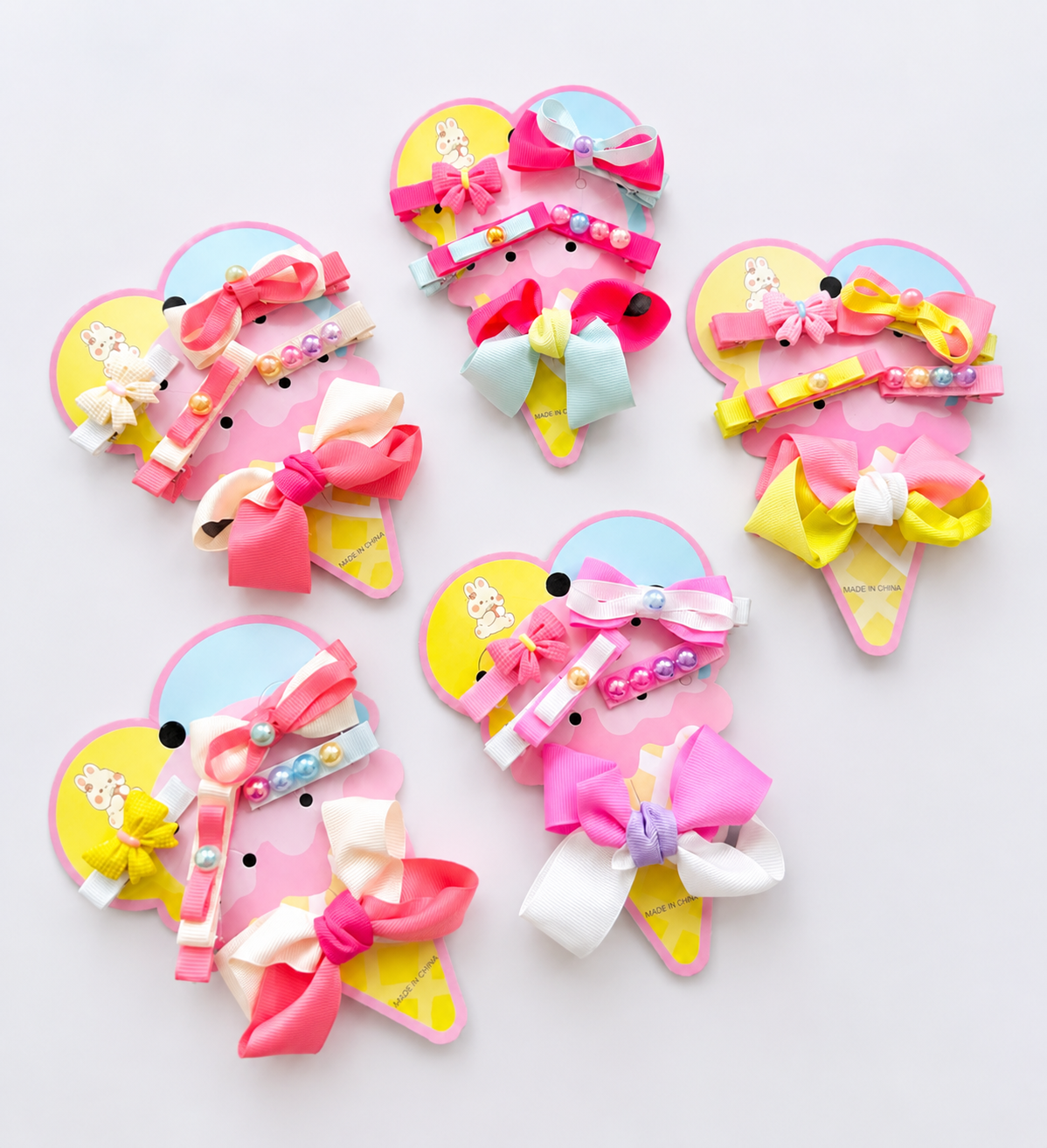 🍦 Candy Swirl Baby Clip Set ( each one card) Random card✅