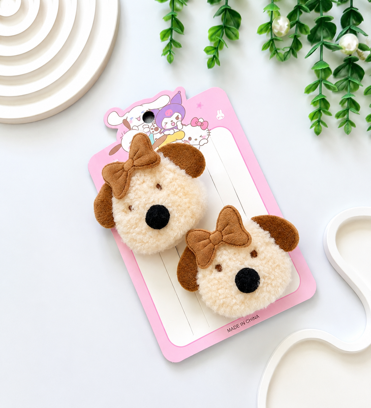 Fluffy Cute Animal theme 🐶 🐱hair clips (each one pair)