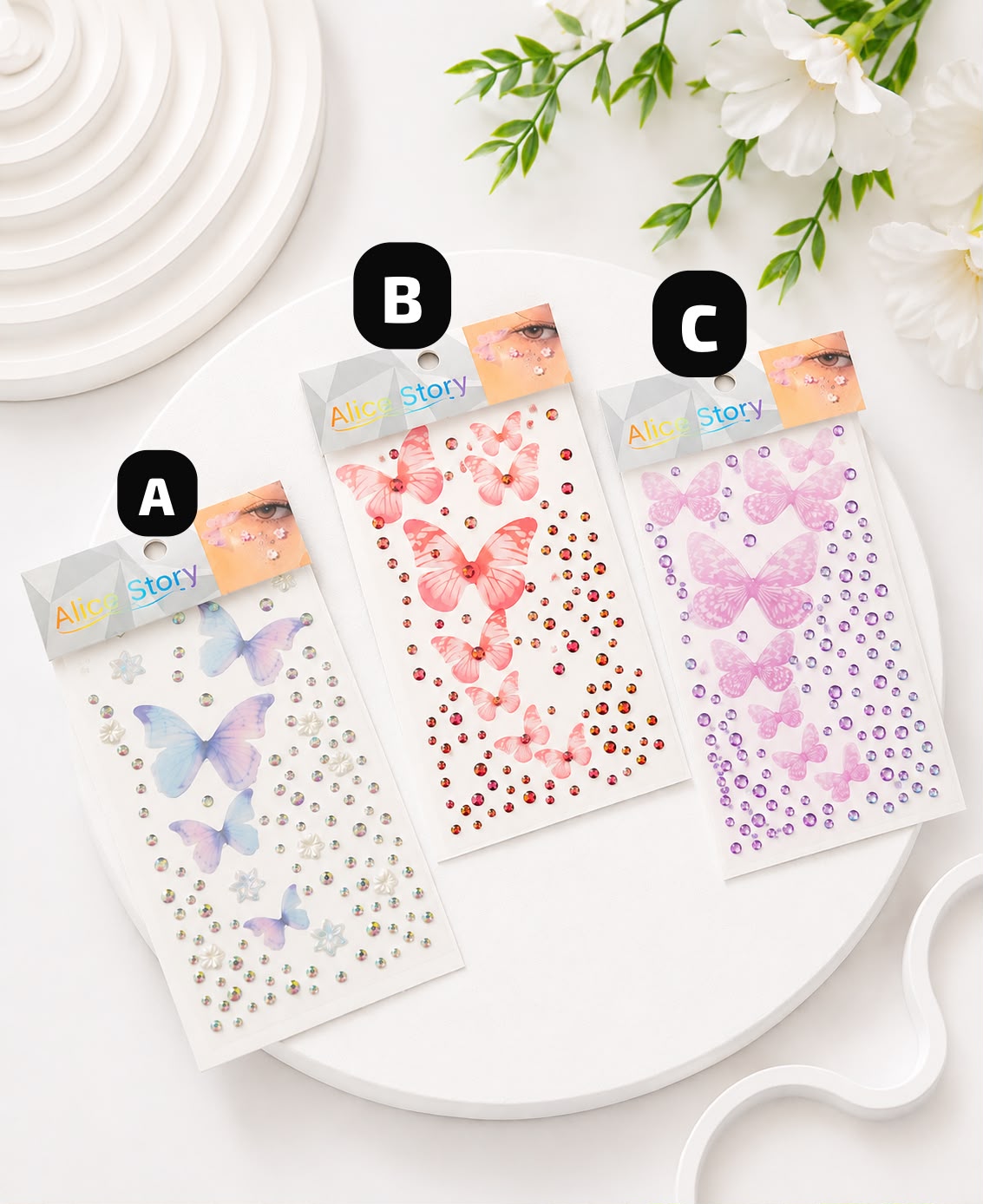 Butterfly & Stone Bling Multi purpose Stickers