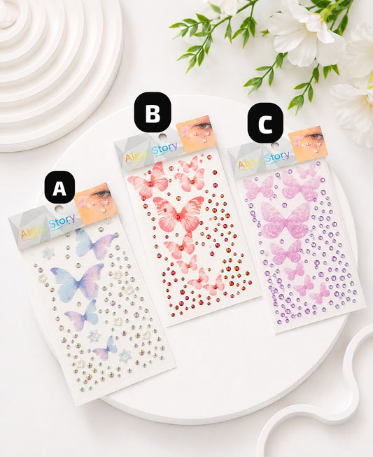 Butterfly & Stone Bling Multi purpose Stickers