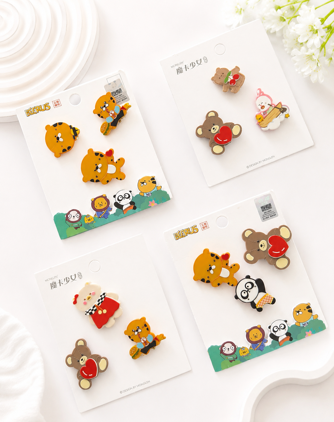 🧸Teddy & Friends 🐼 Snap (Clips each one card) Random card✅