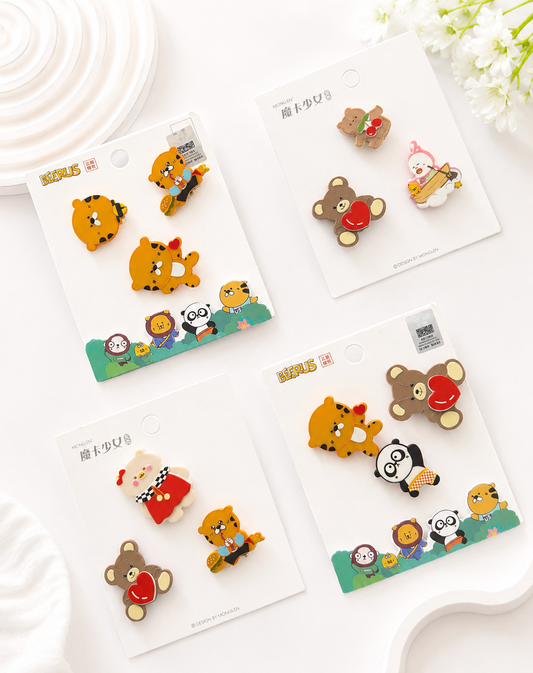 🧸Teddy & Friends 🐼 Snap (Clips each one card) Random card✅
