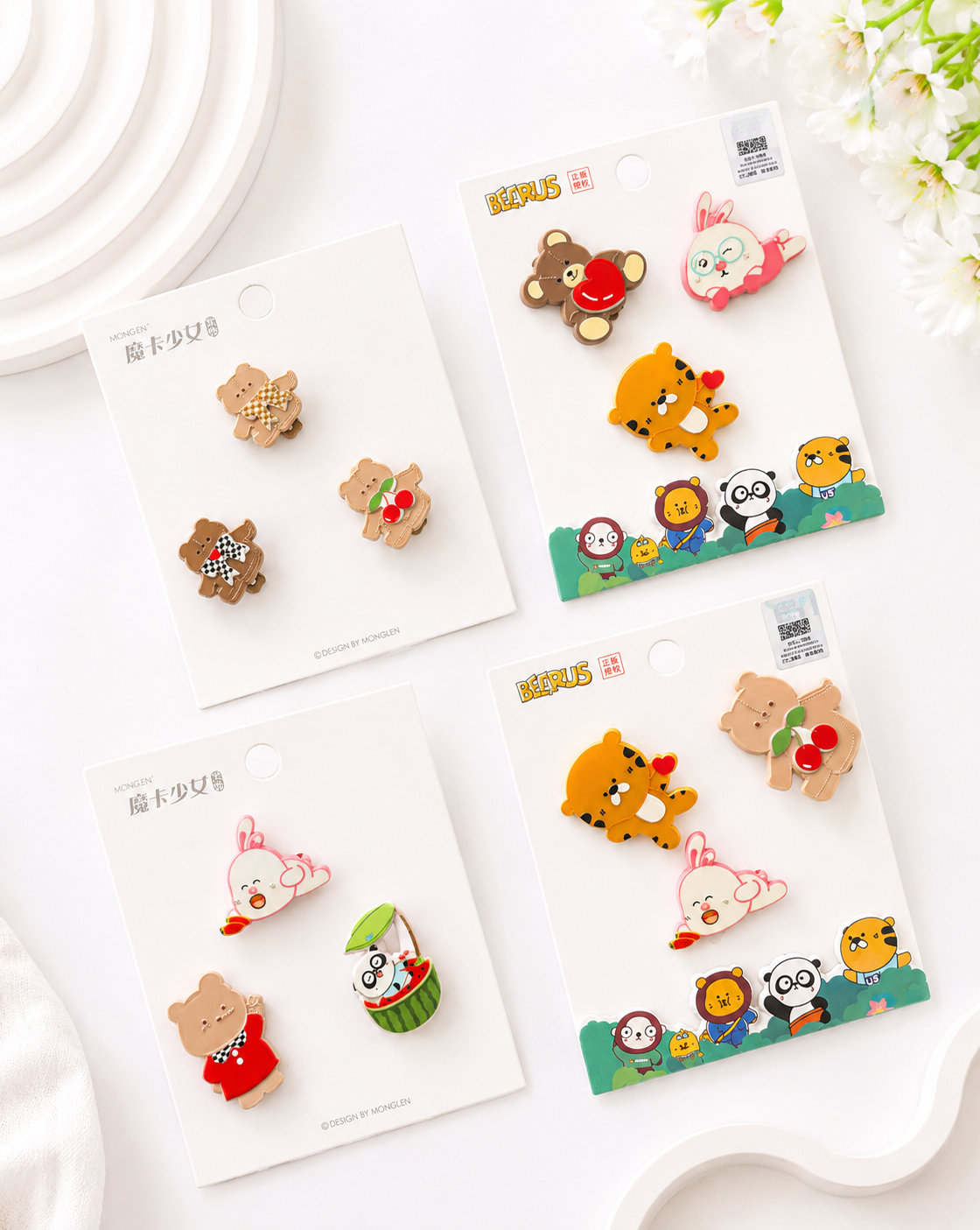 🧸Teddy & Friends 🐼 Snap (Clips each one card) Random card✅