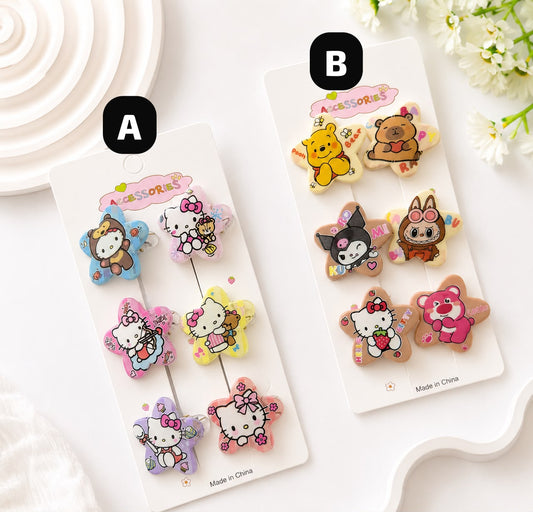 ⭐ Hello Kitty Star Mini Claw Clip Set ( Each one card)