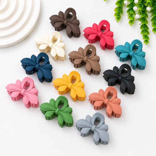 Floral Bow Matte Hair claw each one