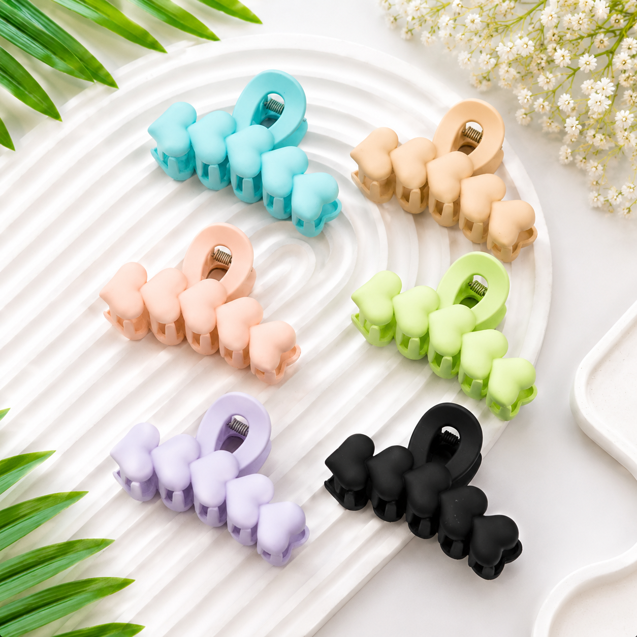 Heart Matte Hair Claw each one