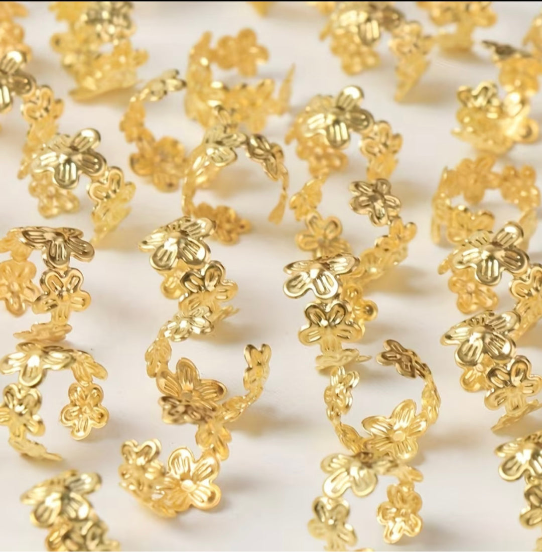 Flower Braid Hair rings ( Set of 10pcs)