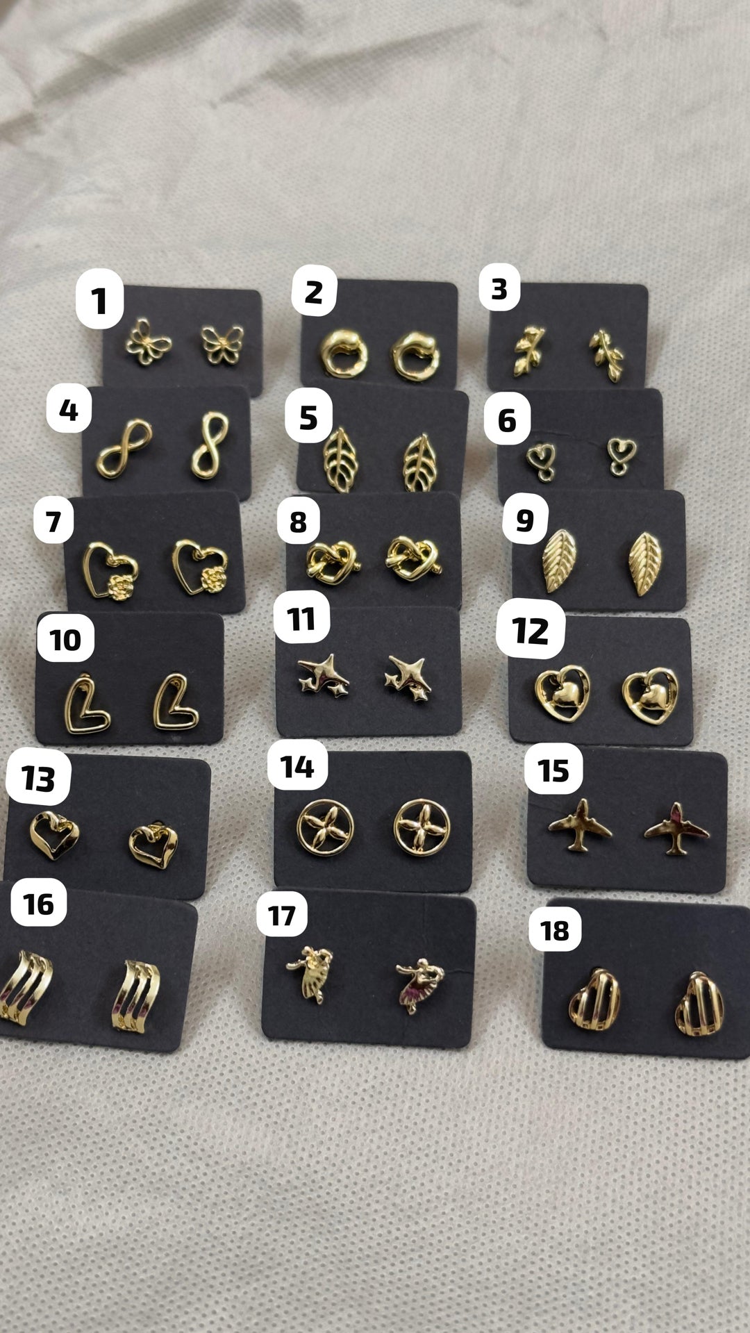 Fancy Gold plated studs each pair