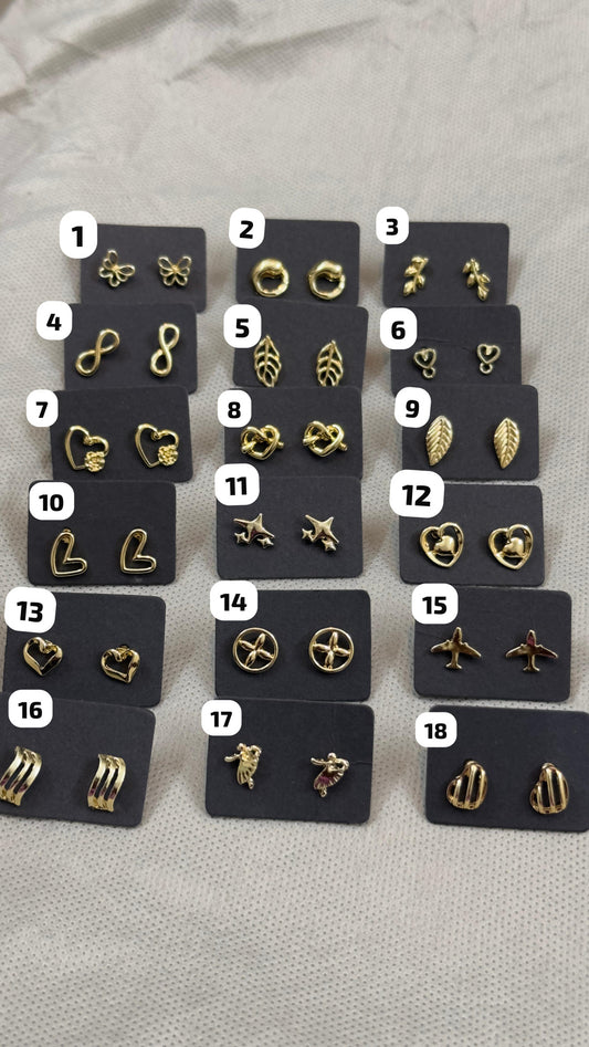 Fancy Gold plated studs each pair
